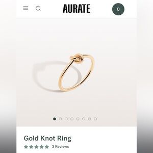 NEW Aurate Gold Knot ring size 6.5